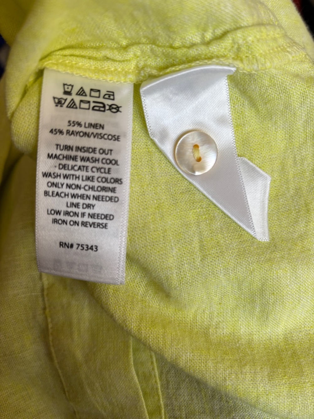 C&C California Yellow Linen Blend Boxy Cropped Oversized Top Button Back Size M - Picture 7 of 7
